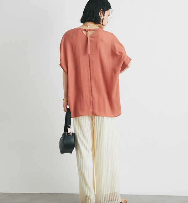  「《１枚で着映え・お手入れ簡単◎》バックデザインワッシャーカルゼブラウス」|シャツ・ブラウス|