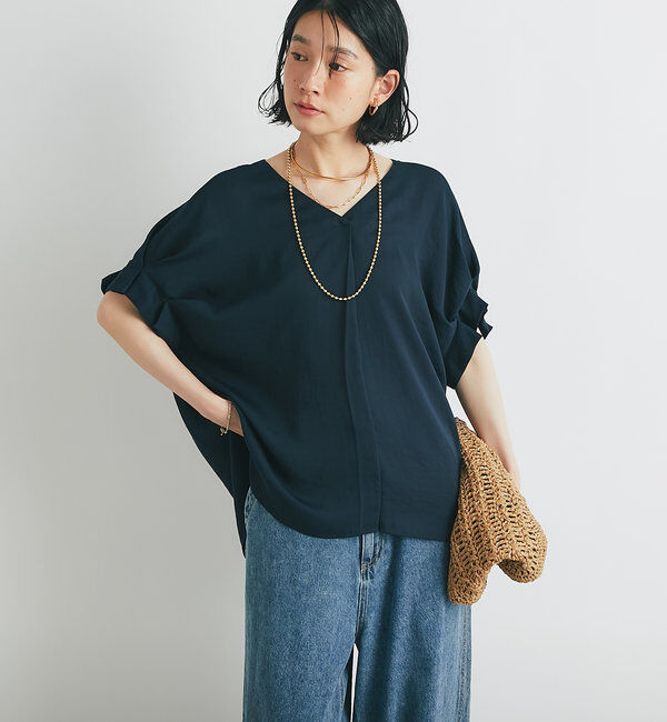  「《１枚で着映え・お手入れ簡単◎》バックデザインワッシャーカルゼブラウス」|シャツ・ブラウス|