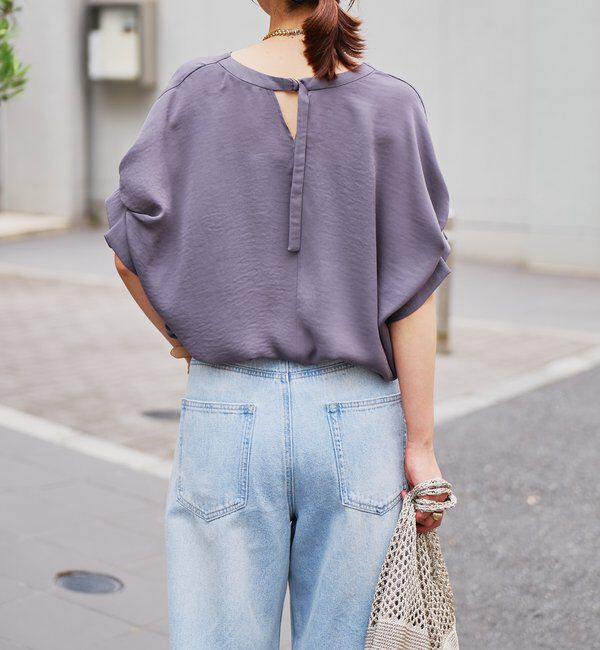  「《１枚で着映え・お手入れ簡単◎》バックデザインワッシャーカルゼブラウス」|シャツ・ブラウス|