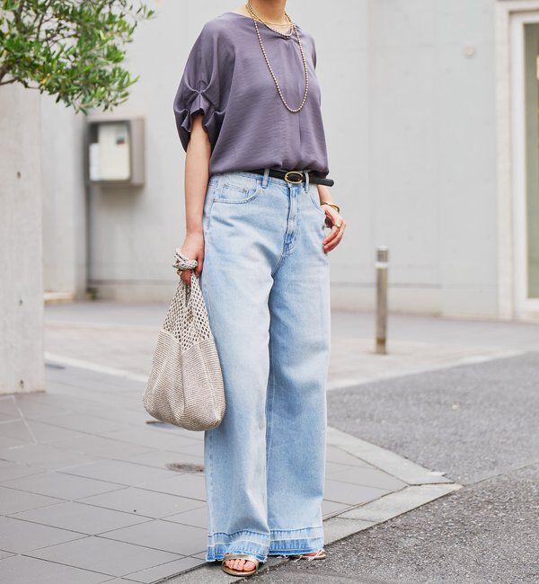  「《１枚で着映え・お手入れ簡単◎》バックデザインワッシャーカルゼブラウス」|シャツ・ブラウス|