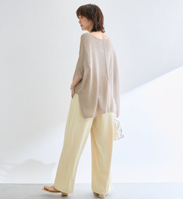  「【ウォッシャブル】【シーズンレスで使える】タックワイドスラックス」|チノ|