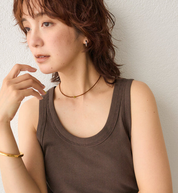  「【シーズンムード高まる】カラービーズポイントショートネックレス」|リング|