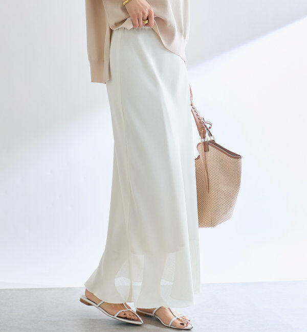  「【セットアップ対応可】メッシュバイアススカート」|スカート|