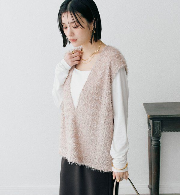  「予約【新色追加/着映え】フェザーチュールベスト」|ベスト・ジレ|