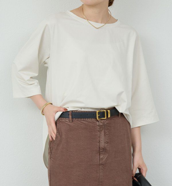  「【安心シルエット】【セットアップ対応】キュプラジャージーラウンドTee」|Tシャツ・カットソー|オフホワイト