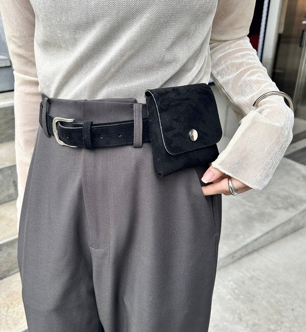  「フェイクスウェードウエストポーチ」|トートバッグ|ブラック