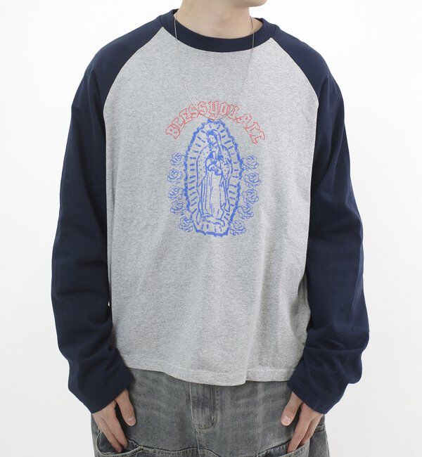  「＊WEB限定【BLESS YOU/ブレスユー】マリアラグランロンT」|Tシャツ・カットソー|ネイビー