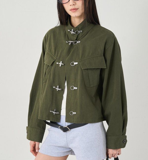  「FIREMAN MILITARY SHIRT JACKET」|ブルゾン・スタジャン|カーキ