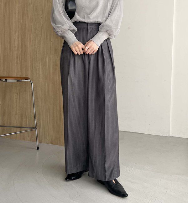  「【累計2万本突破！】【低身長・高身長サイズあり】2タックワイドパンツ」|チノ|