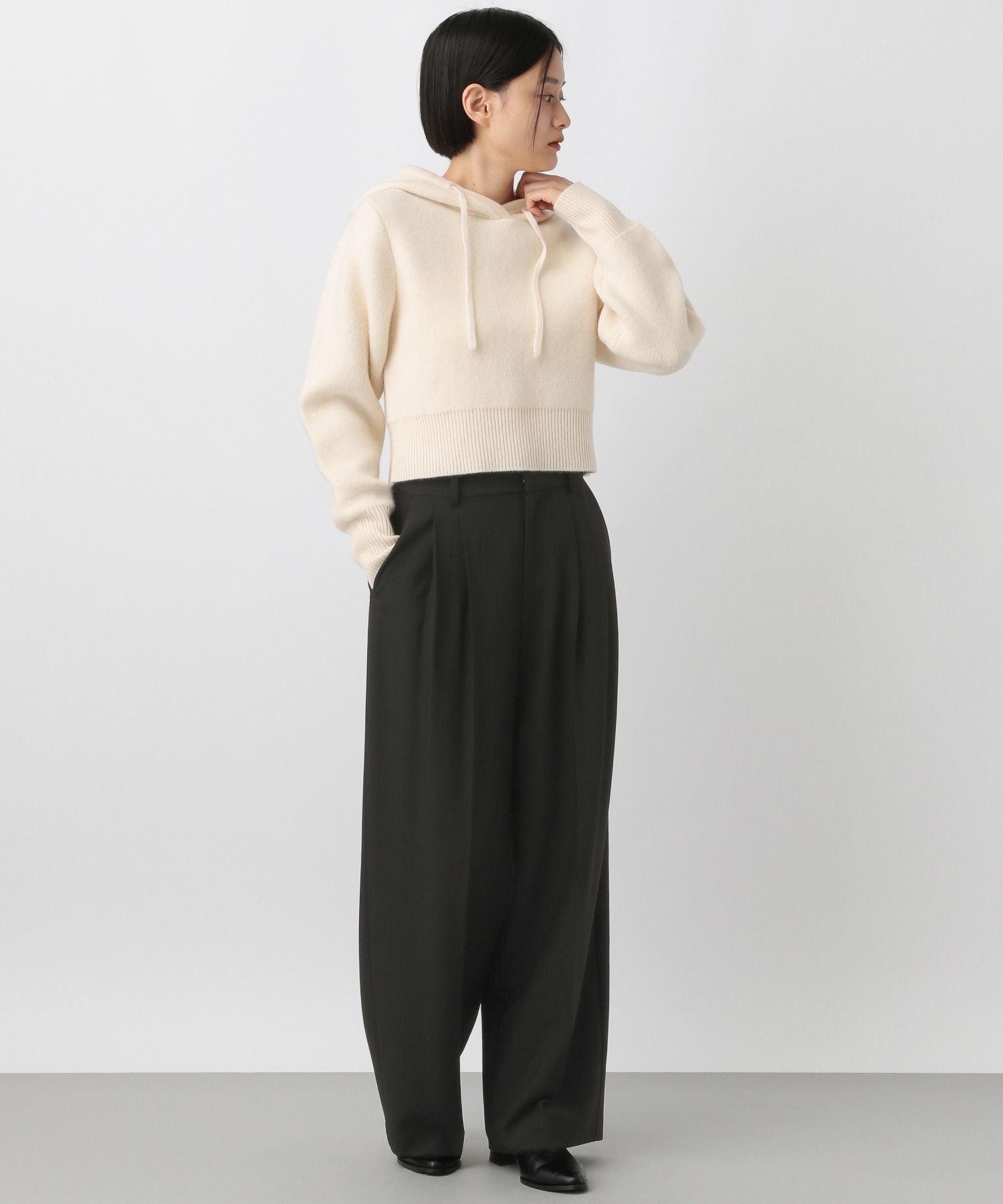 A part by 「コンパクトフードニットプルオーバー」|ニット・セーター|