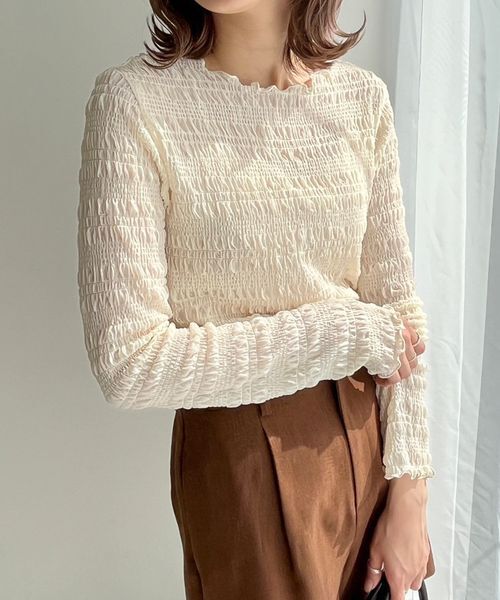 LOWRYS FARM「シャーリングプルオーバーＬＳ」|Tシャツ・カットソー|OFF