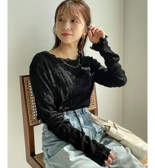 LOWRYS FARM「シャーリングプルオーバーＬＳ」|Tシャツ・カットソー|