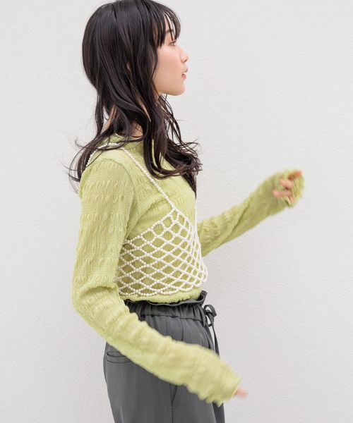 LOWRYS FARM「シャーリングプルオーバーＬＳ」|Tシャツ・カットソー|