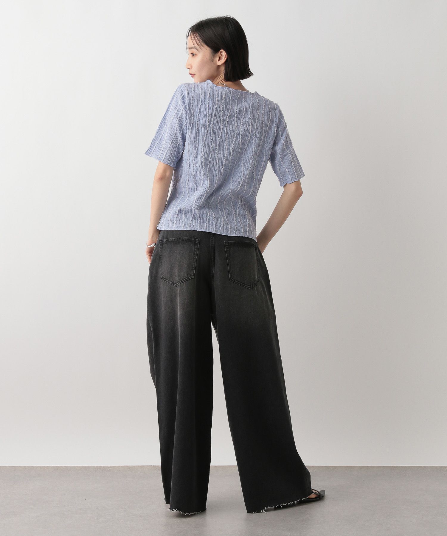 LOWRYS FARM「ジャガードフリンジ５Ｓ」|Tシャツ・カットソー|