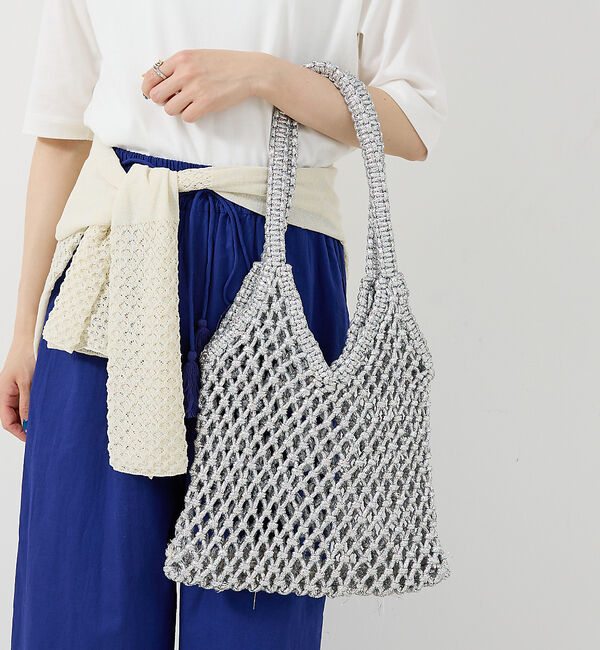 collex「【The Bagmati】 ラメメッシュバッグ」|かごバッグ|シルバー