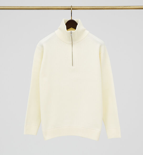 ABAHOUSE「【定番人気】12ゲージ 畦編み ハーフジップ ニット」|ニット・セーター|