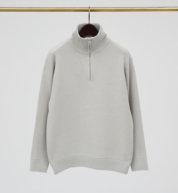 ABAHOUSE「【定番人気】12ゲージ 畦編み ハーフジップ ニット」|ニット・セーター|