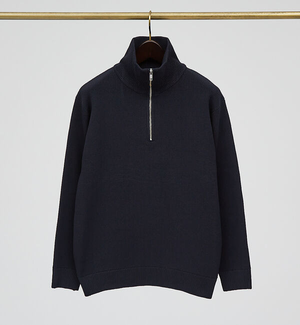 ABAHOUSE「【定番人気】12ゲージ 畦編み ハーフジップ ニット」|ニット・セーター|