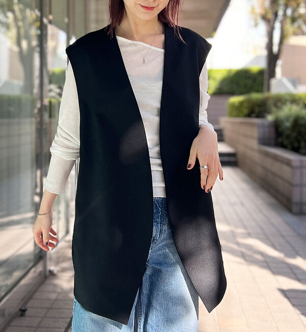 Rouge vif「【セットアップ対応】ノーカラー  ジレジャケット」|ベスト・ジレ|