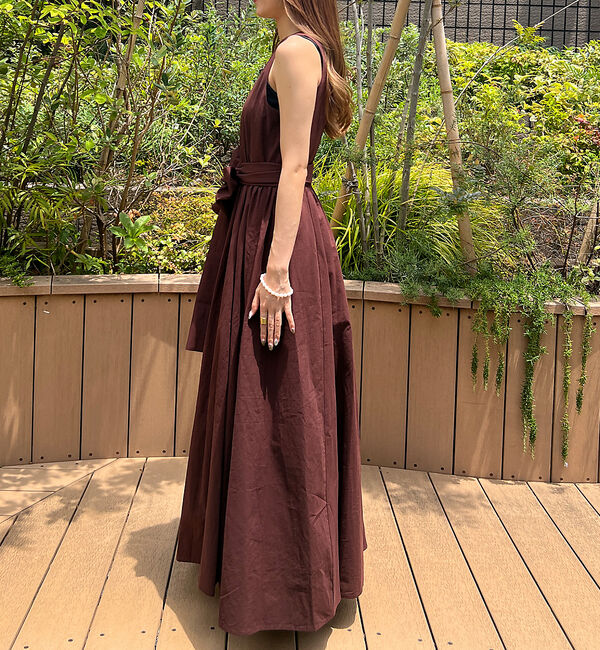 Rouge vif「【一部店舗限定】コットンローンノースリーブリボンワンピース」|ワンピース|