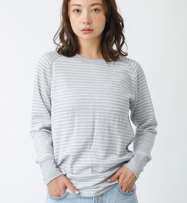 Rouge vif「【JEMORGAN / ジェーイーモーガン】ワッフルラグランロンＴ / パック入」|Tシャツ・カットソー|グレー