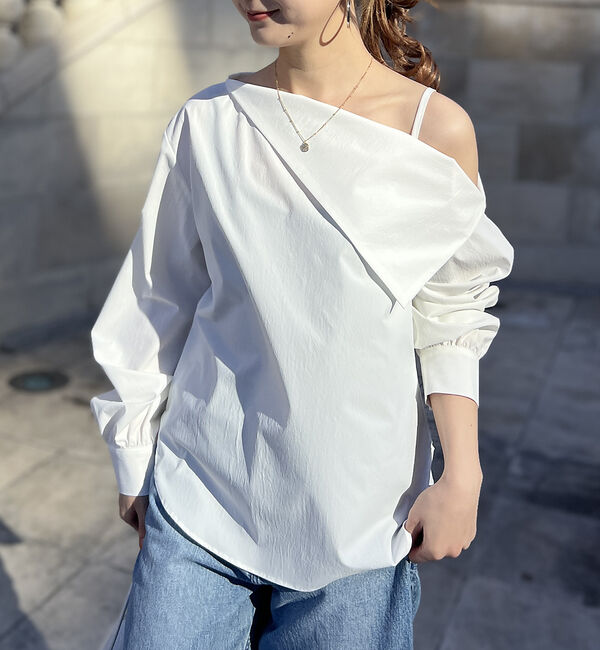 Rouge vif「【一部店舗限定】アシメオフショルブラウス」|シャツ・ブラウス|