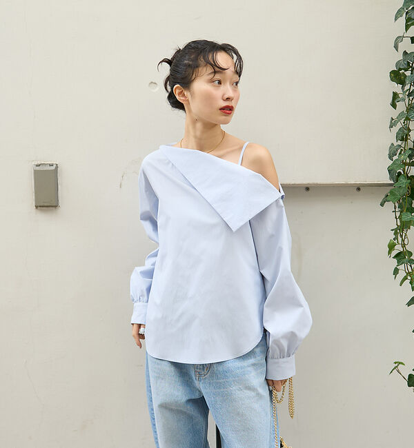 Rouge vif「【一部店舗限定】アシメオフショルブラウス」|シャツ・ブラウス|