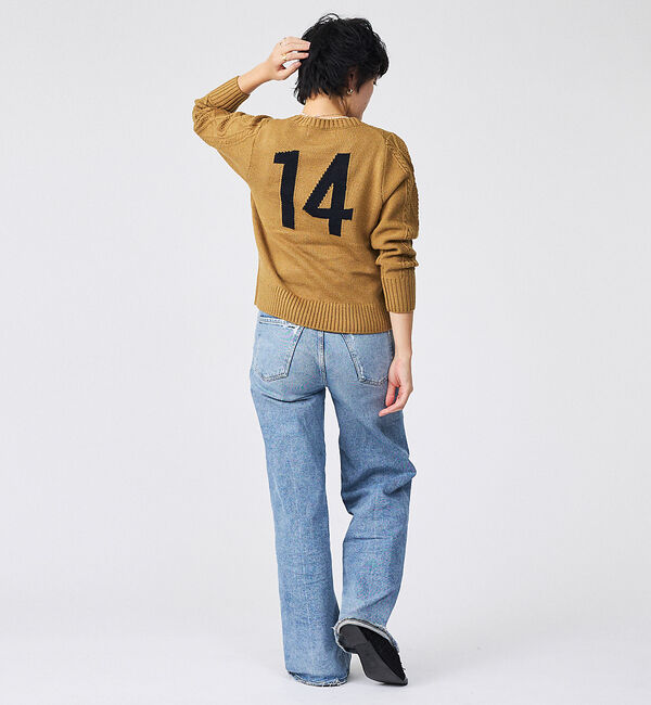 Rouge vif「【Le Melange/ル・メランジュ】ナンバリングケーブルニットプルオーバー」|ニット・セーター|