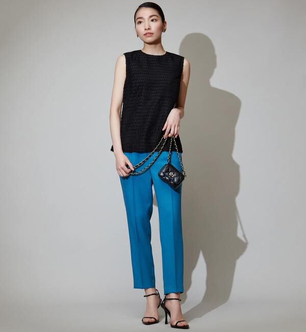 TIARA「バイカラーリボンベルトハイウエストテーパードパンツ」|その他|