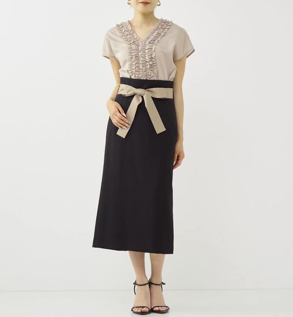 TIARA「Vネックフリルブラウス」|シャツ・ブラウス|