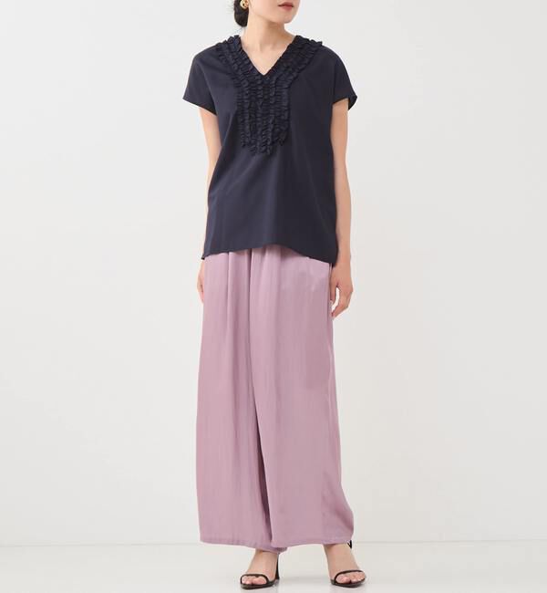 TIARA「Vネックフリルブラウス」|シャツ・ブラウス|