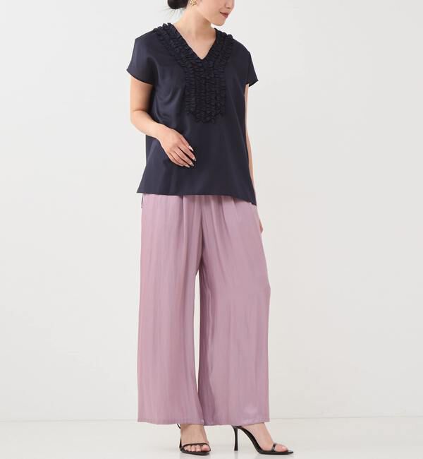 TIARA「Vネックフリルブラウス」|シャツ・ブラウス|