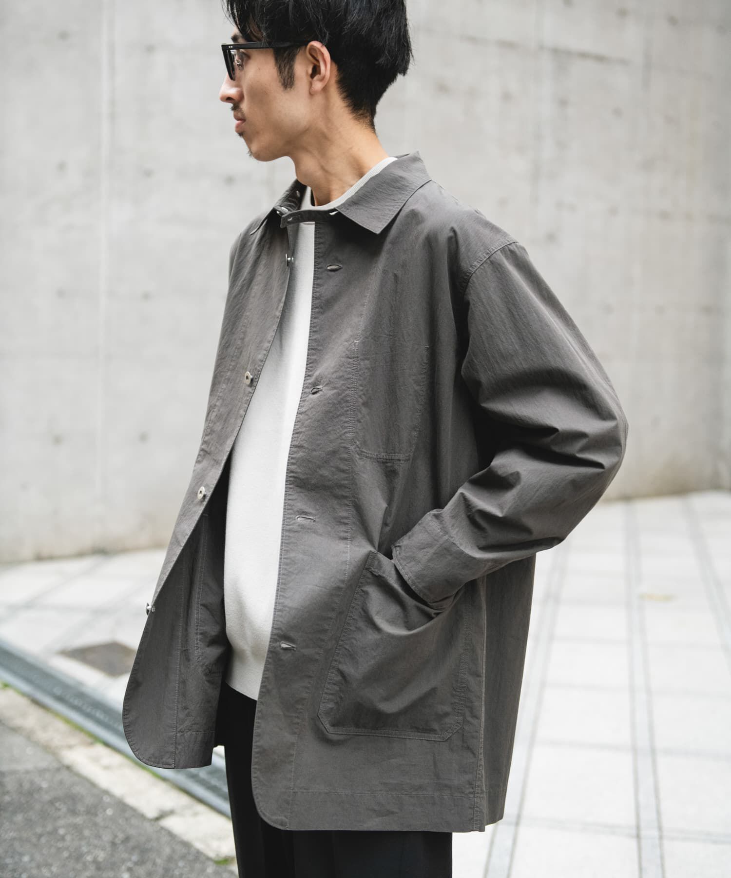 URBAN RESEARCH DOORS「バイオウォッシュ カバーオール ミドルジャケット」|その他|チャコールグレー