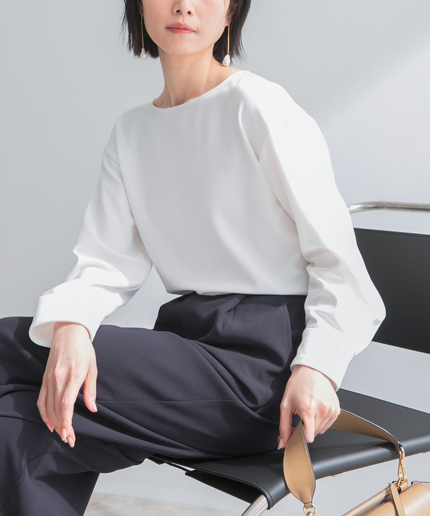 URBAN RESEARCH ROSSO「ストレッチジョーゼットブラウス」|シャツ・ブラウス|ホワイト