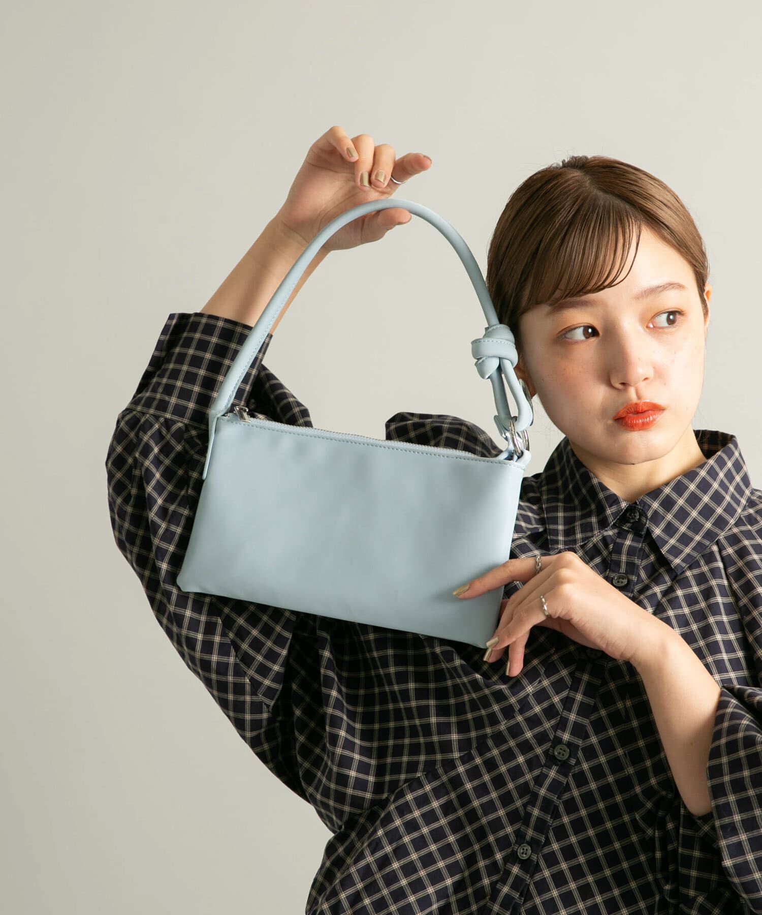 「ハンドルデザインショルダーBAG」|ショルダー・メッセンジャー|ライトブルー