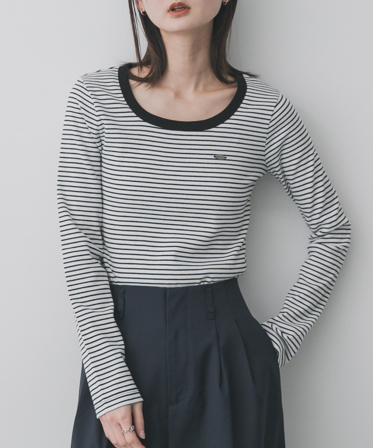 SENSE OF PLACE by URBAN RESEARCH「ラウンドネックリブTシャツ」|Tシャツ・カットソー|ホワイト系その他