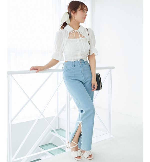  「デコルテオープンブラウス」|シャツ・ブラウス|