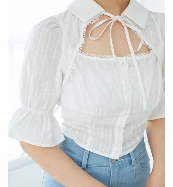  「デコルテオープンブラウス」|シャツ・ブラウス|