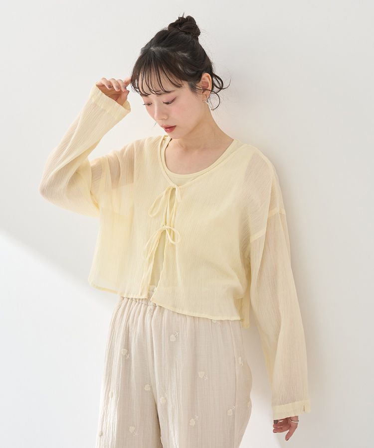 earth music&ecology「【WEB限定】SET2点クレープリボンブラウス+インナー」|シャツ・ブラウス|