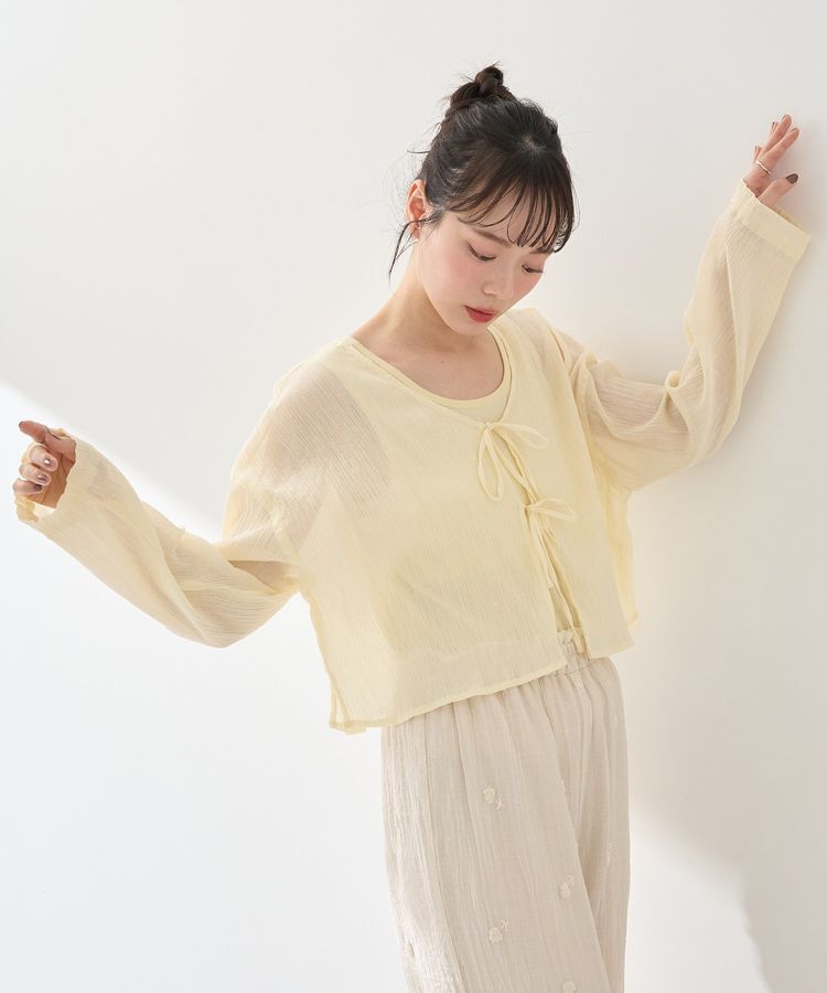 earth music&ecology「【WEB限定】SET2点クレープリボンブラウス+インナー」|シャツ・ブラウス|