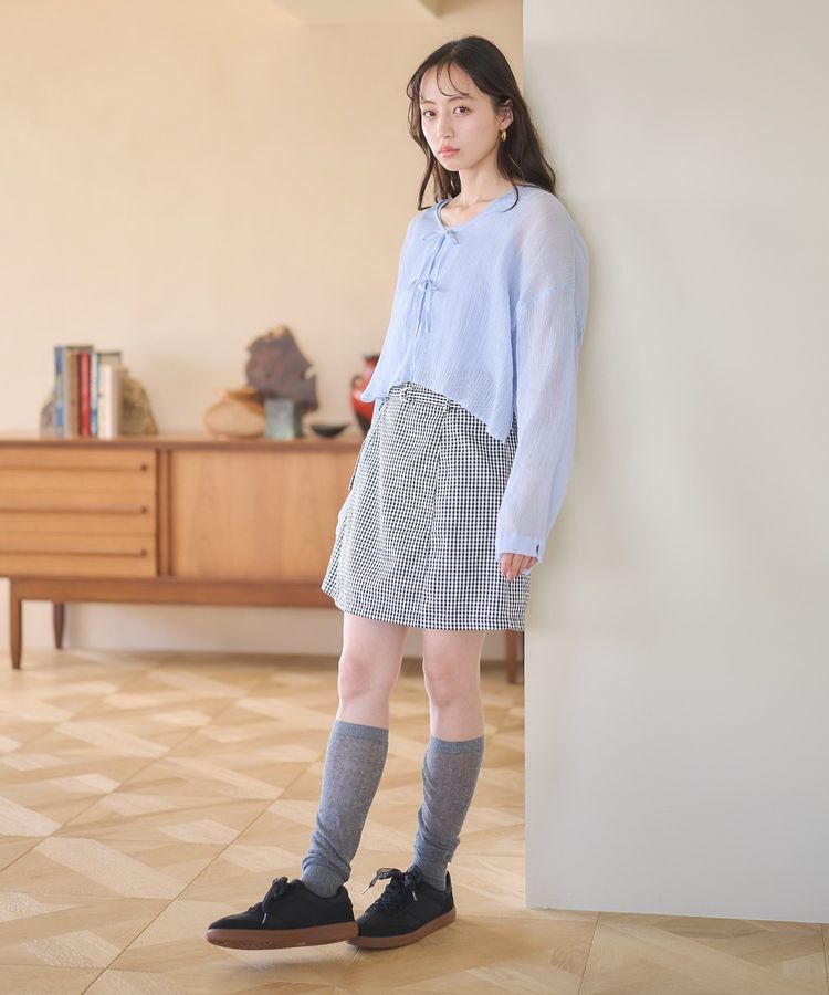 earth music&ecology「【WEB限定】SET2点クレープリボンブラウス+インナー」|シャツ・ブラウス|