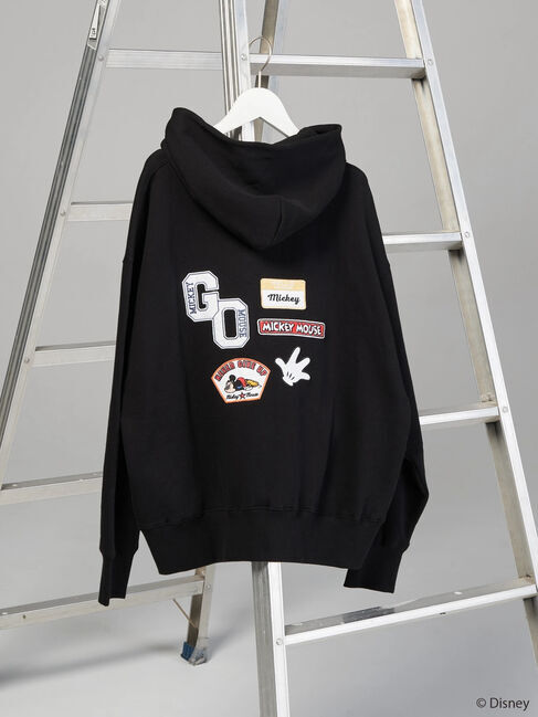  「ワッペン付き裏起毛パーカー/Disney」|Tシャツ・カットソー|