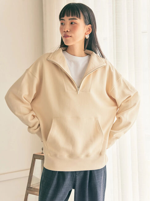  「ハーフZIP裏毛プルオーバー」|Tシャツ・カットソー|