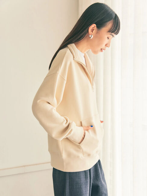  「ハーフZIP裏毛プルオーバー」|Tシャツ・カットソー|