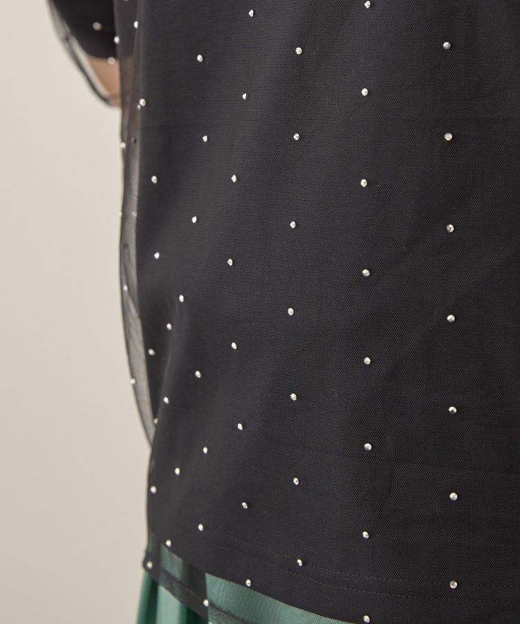 AMERICAN HOLIC「【2点SET】ラインストーンチュールレイヤードTシャツ」|Tシャツ・カットソー|