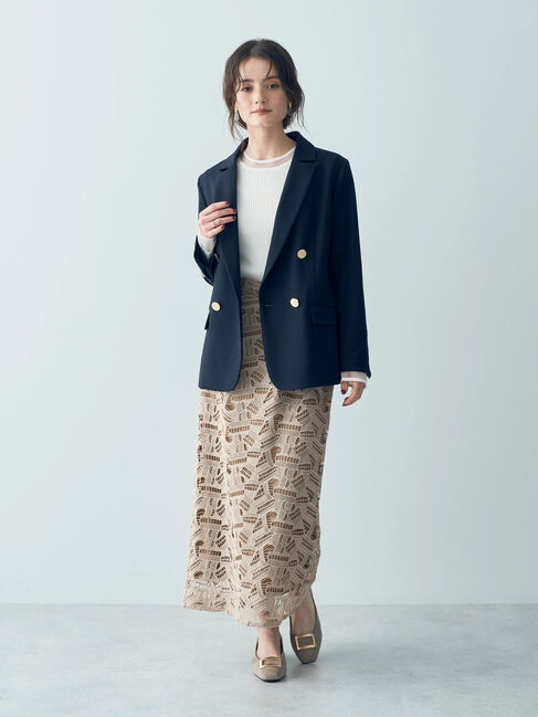 YECCA VECCA「幾何柄レースロングナロースカート」|スカート|