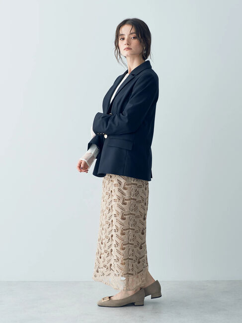 YECCA VECCA「幾何柄レースロングナロースカート」|スカート|