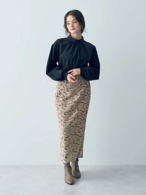 YECCA VECCA「幾何柄レースロングナロースカート」|スカート|