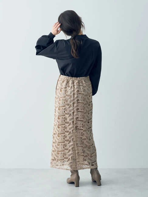 YECCA VECCA「幾何柄レースロングナロースカート」|スカート|