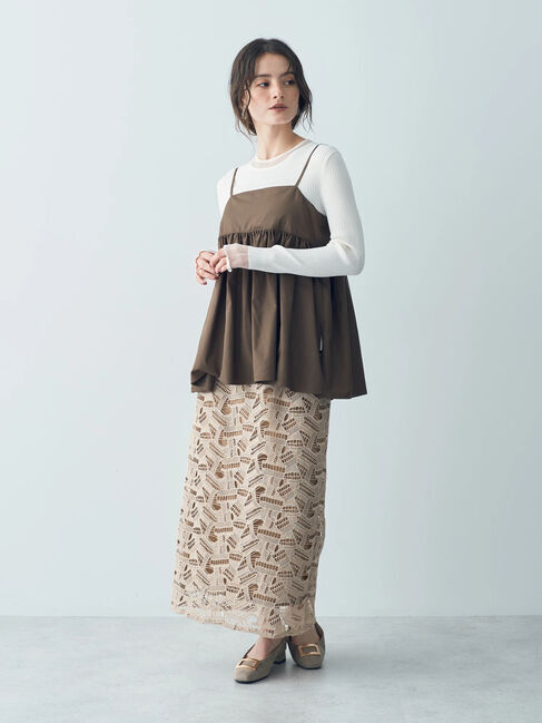 YECCA VECCA「幾何柄レースロングナロースカート」|スカート|